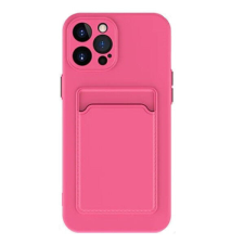 Xiaomi Redmi Note 9T 5G, Szilikon tok, kártyatartóval, Wooze Card Slot, magenta tok és táska