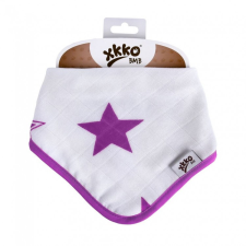 Xkko nyálkendő patentos bambusz lila csillagok BMBBND035 előke
