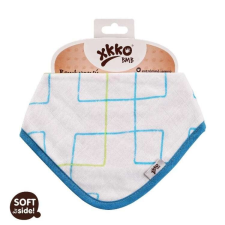 Xkko Xkko nyálkendő patentos bambusz kék kockák BMBBND012 előke