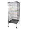  XL guruló madárkalitka 54x54x146 cm fekete porszórt acél 63272