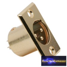 XLR dugó • 3 pólusú Beépíthető dugó Aranyozott Méret: 36x20x23,5 mm audió/videó kellék, kábel és adapter