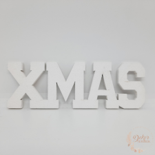  XMAS felirat - nagy - fehér dekorációs kellék