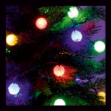  XMAS LED-es EVA gömb fényfüzér, 8 p karácsonyfa izzósor
