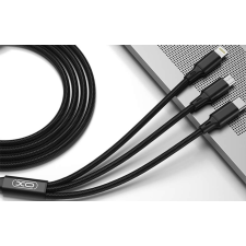  XO 3in1 Cable USB-C / Lightning / Micro 2.4A, 1,2m (Black) kábel és adapter