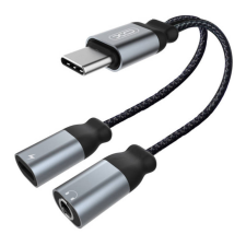 XO Audio adapter Type-c to Type-c + Jack 3.5mm XO NBR160B Bluetooth transfer function (black) kábel és adapter