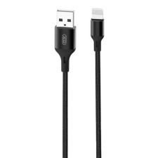 XO NB143 USB-A apa - Lightning apa 2.0 Adat és töltő kábel - Fekete (1m) kábel és adapter