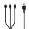 XO NB 103 3in1 USB-A apa - Lightning / USB-C / Micro USB apa Adat- és töltőkábel 1m - Fekete (NB-103 3 IN 1 FEKETE)