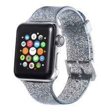 xPRO Apple Watch 42/44mm csillámos szíj fekete  (116202) (X116202) okosóra kellék