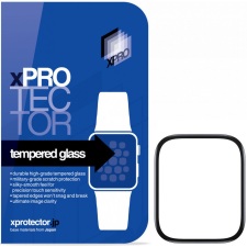Xprotector Apple Watch 1-6 (38 mm), Kijelzővédő fólia, ütésálló fólia (az íves részre is!), Tempered Glass (edzett üveg), Xprotector Tempered Glass Full 3D FG, fekete okosóra kellék