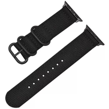 Xprotector Apple Watch 4-6, SE, SE (2022) (42 / 44 mm) / Watch 7-9 (45 mm) / Watch Ultra 1-2 (49 mm), műanyag pótszíj, szőtt, állítható, Xprotector, fekete okosóra kellék