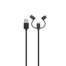 Xqisit kabel Combo USB A -microUSB/USB-C /Lightningos /fekete 29979 mobiltelefon kellék