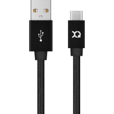 Xqisit Kábel Cotton USB C 3.0 Fekete 1.8m (112200) kábel és adapter