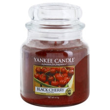  Yankee Candle Black Cherry illatos gyertya  411 g Classic közepes méret kozmetikai ajándékcsomag