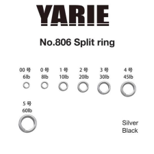  Yarie 806 Split ring Silver 20lb #2 kulcskarika horgászkiegészítő