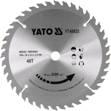 Yato Fűrésztárcsa fához 190/40/16mm (YT-60633) barkácsgép tartozék