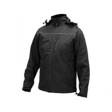 Yato Munkavédelmi softshell kabát kapucnival fekete XL-es méret 3 zsebes munkaruha