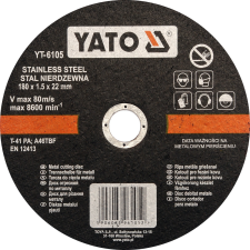 Yato Vágókorong fémre 180x1,5x22 INOX (YT-6105) barkácsgép tartozék