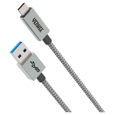YENKEE YCU 311 GY USB-A apa - USB-C apa Adat- és töltőkábel 1m - Szürke kábel és adapter