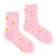 Yo! ABS csúszásgátlós zokni 17/19 - rózsaszín fagyis gyerek zokni