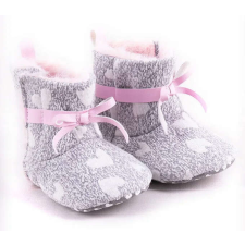 Yo! Babakocsi cipő 6-12 hó - szürke rózsaszín masnival gyerek cipő