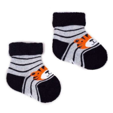 Yo! Baby frottír zokni 0-3 hó - fekete/szürke tigris gyerek zokni