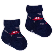  Yo! Baby frottír zokni 0-3 hó - sötétkék/piros autó