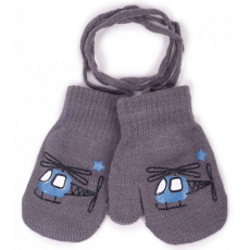  Yo! Bébi téli kesztyű 10 cm - Szürke helikopter