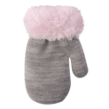 Yo! Bébi téli kesztyű 14 cm - Szürke/rózsaszín gyerek kesztyű