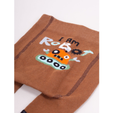 Yo Club! Pamut Harisnyanadrág csúszásgátlós - Barna Robotos 68/74 gyerek harisnya