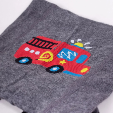 Yo Club! Pamut Harisnyanadrág csúszásgátlós - Szürke Tűzoltóautós 86/92 gyerek harisnya