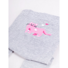Yo Club! Pamut Harisnyanadrág - Szürke/Rózsaszín Cicás 92/98 gyerek harisnya