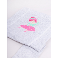 Yo Club! Pamut Harisnyanadrág - Szürke/Rózsaszín Táncoló Lány 92/98