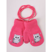 Yo!club téli kesztyű 12 cm - pink/bagoly gyerek kesztyű