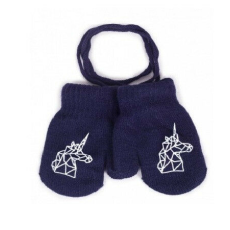  Yo!club téli kesztyű 12 cm - sötétkék/egyszarvú