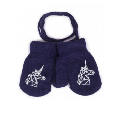  Yo!club téli kesztyű 12 cm - sötétkék/egyszarvú