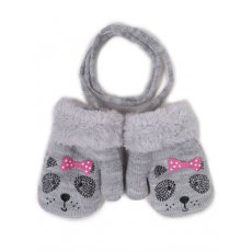  Yo!club téli kesztyű 12 cm - szürke/kutya