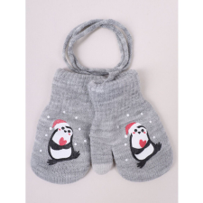 Yo!club téli kesztyű 12 cm - szürke/pingvin gyerek kesztyű