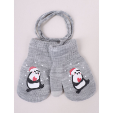  Yo!club téli kesztyű 12 cm - szürke/pingvin