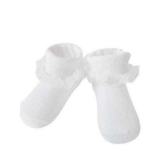 Yo! Yo! Baby pamut zokni csipkés fehér 6-9 hó