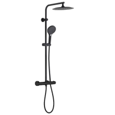 YOKA Bergen zuhanyrendszer termosztátos csapteleppel - fekete csaptelep