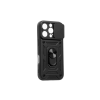 YOOUP Hybrid Armor Camshield Iphone 15 Pro 6.1 ütésálló hátlap, tok kameravédővel, Fekete