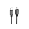 YOOUP L07 TYPE-C / LIGHTNING KÁBEL PD 20W 1 MÉTER FEKETE