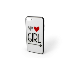 YOOUP Telefontok üveges hátlappal szivecskés mintával iPhone 7 Plus/8 Plus tok és táska