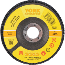 York 125x22mm cirkónium lamellás csiszolótárcsa üvegszálas tányéron P120 barkácsgép tartozék