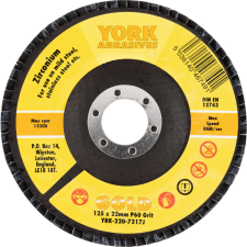 York 125x22mm cirkónium lamellás csiszolótárcsa üvegszálas tányéron P60 barkácsgép tartozék