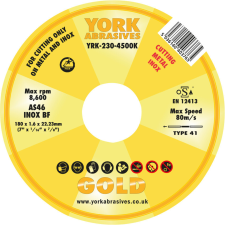 York 180x1.6x22.23mm as46 inox BF vágókorong barkácsgép tartozék