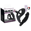 YOU2TOYS Black Velvet - péniszes análvibrátor pénisz- és heregyűrűvel (fekete)