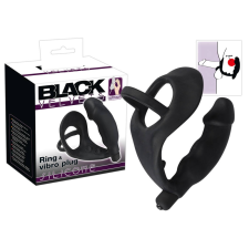 YOU2TOYS Black Velvet - péniszes análvibrátor pénisz- és heregyűrűvel (fekete) anál