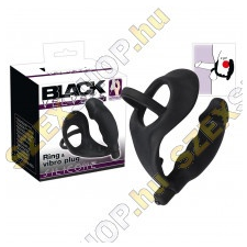 YOU2TOYS Black Velvets Ring vibro & plug  - péniszes análvibrátor pénisz- és heregyűrűvel - fekete anál