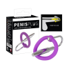 YOU2TOYS Penisplug - szilikon makkgyűrű húgycsőkúppal (lila-ezüst)